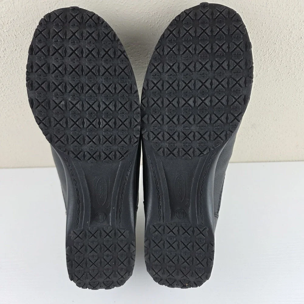 Dr. Scholl's Shoes Black Leather Double Air-Pillo Slip-On Zip Loafers Wmns 10 W